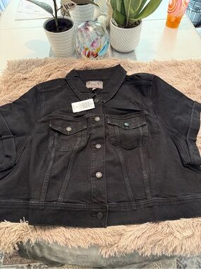 torrid Black Short Sleeve Denim Trucker Jacket